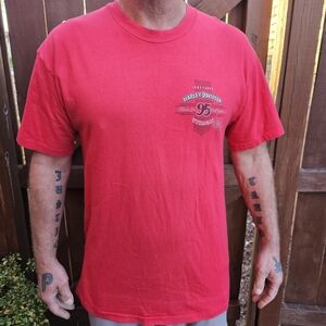 Harley Davidson 1998 Sturgis 95th Anniv Short Slv Red T-Shirt Men's Size Large